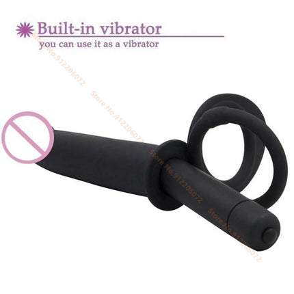 Beginner Vibrating Strap On Dildo Double Penetration Anal Plug Soft Silicone Waterproof Adult Toy for Men