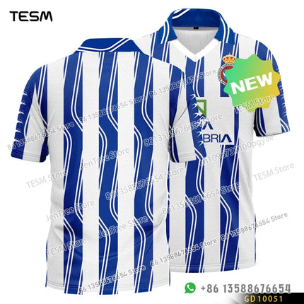 TESM Summer POLO Shirt Men Summer Sports V-neck T-shirt Street Trendy Short Sleeve 3D HD Print T-shirt