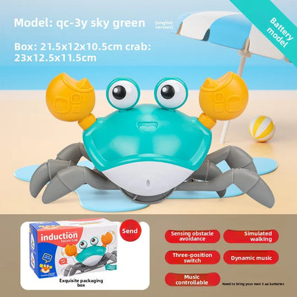 Dancing Crab Run Away Toy for Babies Crawling Interactive Escape Crabs Baby Birthday Thanksgiving Christmas Gift Battery Edition