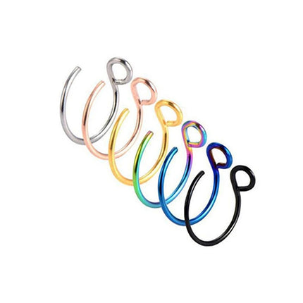 Fake Nose Ring Faux Piercing Jewelry 8Mm Fake Nose Ring Hoop For Faux Lip Septum Nose Ring Set Fake Lip Ring Lip Nail New