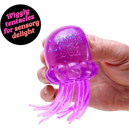 Needoh Fuzz Ball Smile Soft Jellyfish Squish Squeeze Toy Stress Anxiety Relief Stress Sensory Waterproof Water Play Sensory Toy