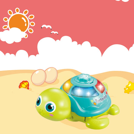 Electric egg-laying turtle toy Suitable for children over 3 years old with light, sound with universal wheel function