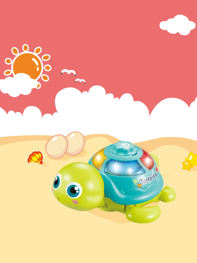 Electric egg-laying turtle toy Suitable for children over 3 years old with light, sound with universal wheel function