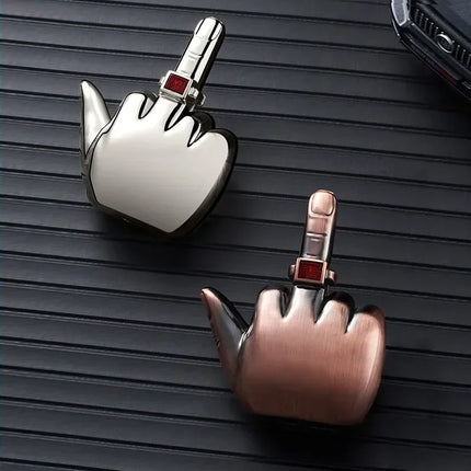 Funny Middle Finger Lighter with Fuk You Voice Windproof Jet Flame Portable Smoking Accessories Refillable Butane Men Gifts