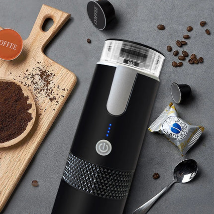 170ML Capsule Coffee Machine Wireless Automatic Coffee Machine Compatible with Capsule & Ground Coffee for Camping Travel Hiking