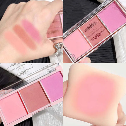 Natural 3 Colors Face Blush Powder Cheek  Cheek Tint Matte Cosmetics Blusher Face Up Make Brightens The appearance And The Color