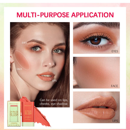 Tinted Mositure Blush Stick Face Pink Cream Cheek Blusher Cosmetics 3 in 1 Makeup Tubes used on lips eyes cheeks