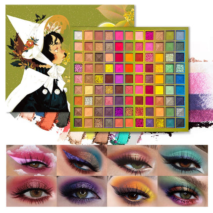 99 Color Rainbow Eye Makeup Plate Professional Matte Flash Plate Durable Eye Shadow Plate Suitable for Gifts to Women Cosmetics