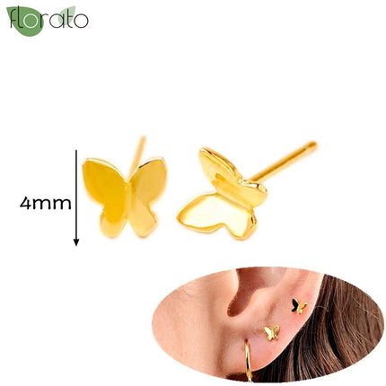 925 Silver Needle Fashion Heart Gold Color Stud Earrings for Women Exquisite Zircon Small Earrings Luxury Ear Piercing Jewelry