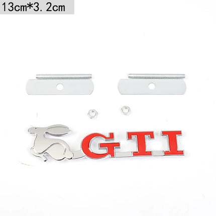 Car Front Grille Badge Metal GTI Logo Sticker For VW GTI Polo Golf 5 6 Passat B3 Scirocco Tiguan Jetta Touareg Beetle Touran CC