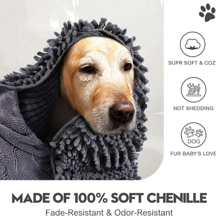 Super Absorbent Quick Dry Pet Towel Soft Dog Bath Robe Convenient Cat Bath Towel Pet Cleaning Washcloth Essential Dog Accessory