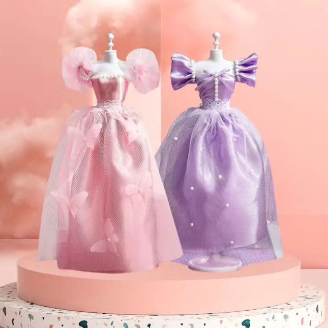 Skirt DIY Doll's Clothes Kit Handmade Fashion Design Princess Toy Outfit Kit Cute Wear Doll's Dress Material Kids Girl
