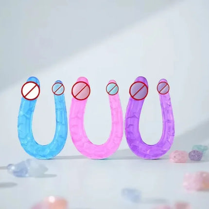 Adult Supplies Sex Toy Double Ended Realistic Dildo Flexible Jelly Dildos Penis Cock Anal Butt Plug Massager g-spot Stimulation