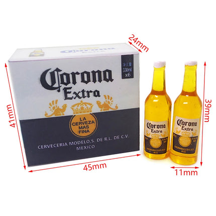 112 Dollhouse Miniature Corona Beer Case 1 Set for Kids DIY Pretend Bar Scene Decoration