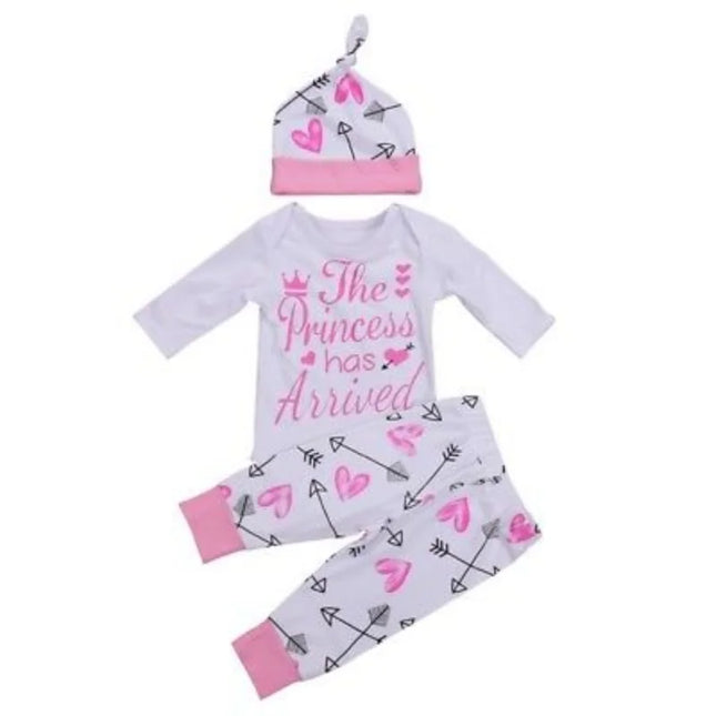 4Pcs Baby Girls Clothes Sets Newborn Letter Print Long Sleeve Romper Tops Pants Hat Headband Summer Autumn Baby Outfits 0-24M