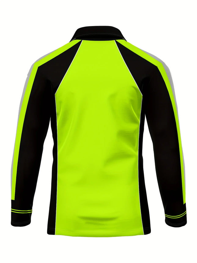 The new men's long-sleeved POLO shirt for Spring and Autumn 2025 features street fashion and comfort with 3D pattern printing