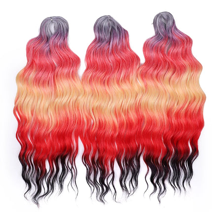 Noble Braiding Hair 300g 24 Inch ANNA Curl Hair Water Wave Twist Crochet Hair Synthetic Rainbow Color Braiding Hair Extensions