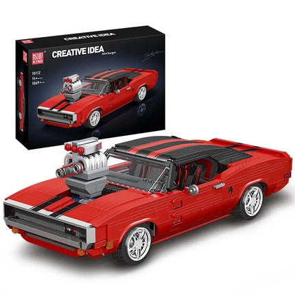 MOULD KING 10112 Technical Super Red Charger Sport Racing Car Building Block Assembly Brick Toys For Kids Christmas Gift Boys