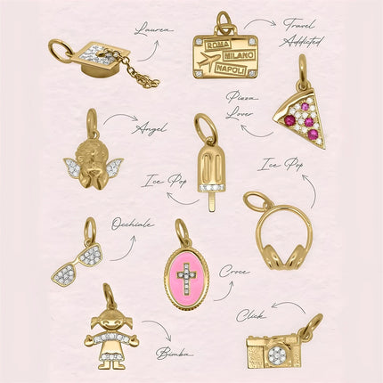 Fashion stainless steel furniture food series DIY pendant accessories gold-plated color preservation