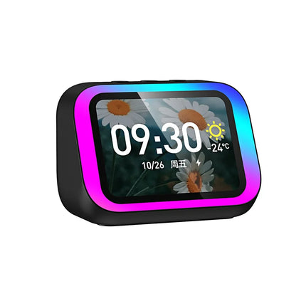 Smart Speaker Voice Assistant Home Speaker Alarm Clock with RGB Lights for Bedroom Living Room