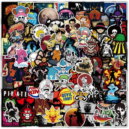 50/100pcs Japan One Piece Anime Stickers Cartoon Decals DIY Skateboard Car Laptop Motorcycle Waterproof Cool Sticker Classic Toy