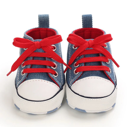 Baby Canvas Classic Sports Sneakers Newborn Baby Boys Girls Print Star First Walkers Shoes Infant Toddler Anti-slip Baby Shoes