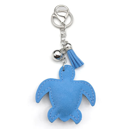 Kawaii Sea Turtle Summer Keyring For Women Men Blue Tassel Crystal Female Cute Bag Wallet Hanging Fish Keychain Jewelry