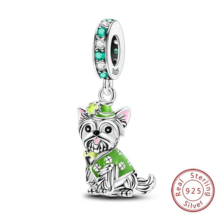 Original 925 Sterling Silver Charm Bead Balloon Poodle Cute Puppy Heart Charm Fit Bracelet Bangle Pendant Women DIY Jewelry Gift