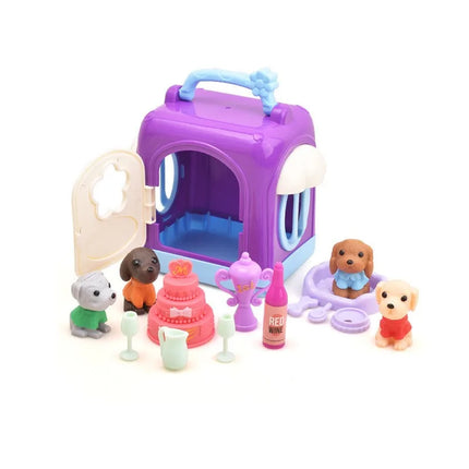Cute Dog Toy Set Baby Dog Doll Toy Scene Game Parent Child Interactive Play Puzzle and Early Education Toys Baby Gifts