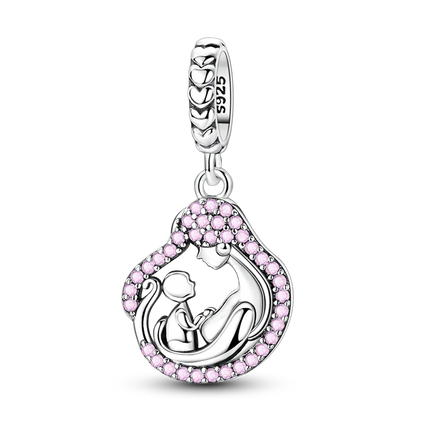 2026 Romantic Pink Color Charms Bead 925 Sterling Silver CZ Zircon Love Heart Pendants Fit Original Bracelet DIY Jewelry Gift