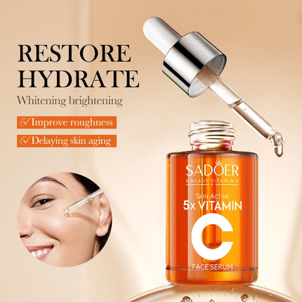 SADOER Vitamin C Whitening Face Serum for Facial Moisturizing Anti Wrinkles Anti-aging Facial Essence Skin Care Products