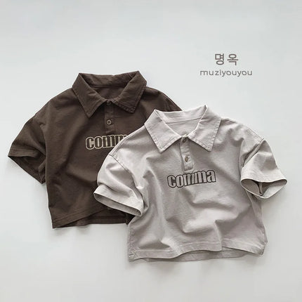 Children Polo T-shirt 2026 Spring Summer Tops for Kids Boys Girls Short-sleeved Tees Short-sleeve Toddler Outfits Baby Clothing