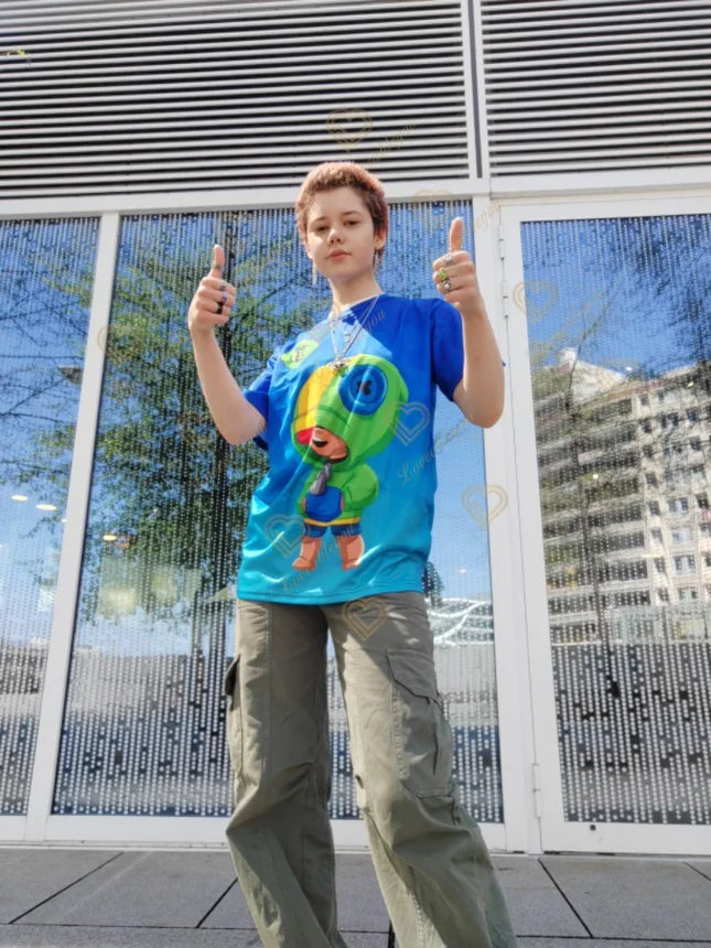 Anime T-shirt Children's Clothing Short Sleeve Tshirts Mico Kit Crow Leon Larry Lawrie Cartoon Kids T Shirts