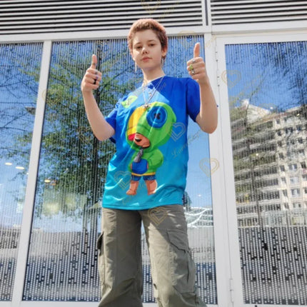 Anime T-shirt Children's Clothing Short Sleeve Tshirts Mico Kit Crow Leon Larry Lawrie Cartoon Kids T Shirts