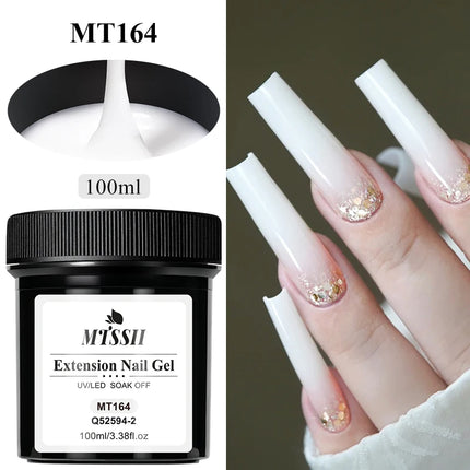 100ml Clear White Pink Extension Nail Gel UV LED Cured Builder Nail Gel Acrylic French Nail Art Semi Permanent UV Gel Varnish