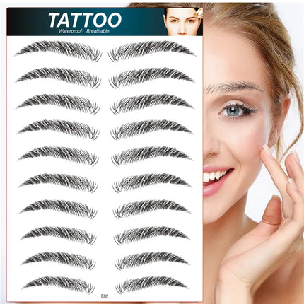 4D Hair Like Eyebrows Makeup Waterproof Eyebrow Tattoo Sticker Long Lasting Natural Fake Eyebrow Stickers Cosmetics 10 pairs 1PC
