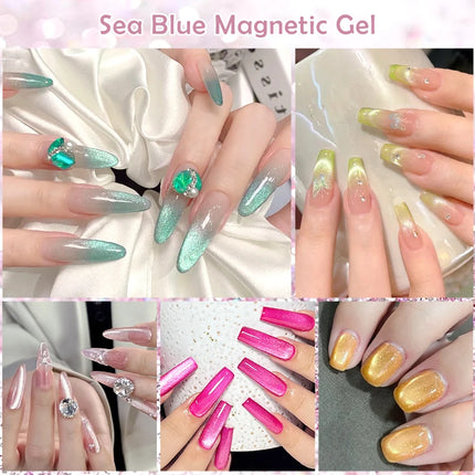 Moonlight Crystal Cat Magnetic Gel Nail Polish Holographic Glitter Semi Permanent Nail Art UV Gel Soak Off Varnish Nail Supplies