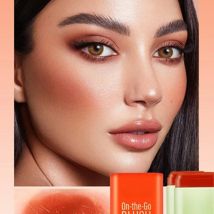Multi-function Blush Stick Natural Cheek Face Rouge Blusher Cream Lasting High Color Rendering Brightening Skin Tone Waterproof