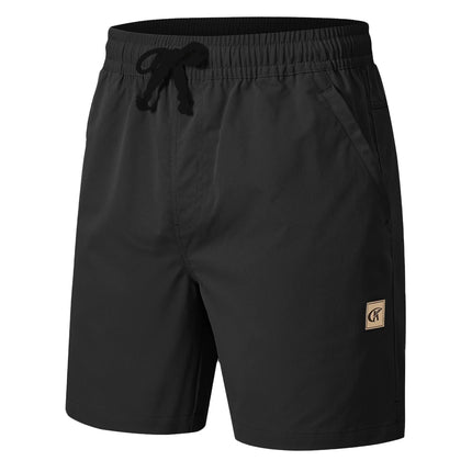 Summer Men's Casual Golf Shorts with Zipper Pockets Cotton Drawstring, Stretch Waist Sport Shorts for Outdoor Sport