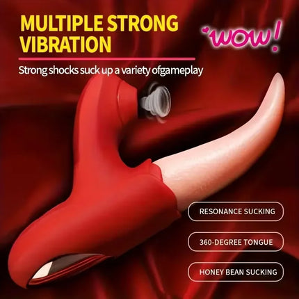 Powerful Multi Modes Oral Licking Sucking Vibrator, Portable Clit & Nipple Intimate Stimulator Adult Pleasure Toy for Women