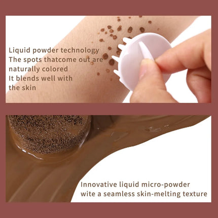 Gold Brown Natural Freckles Stamp Air Cushion Kit Simulation Fake Spot Freckle Liquid Powder Waterproof Long Lasting Makeup