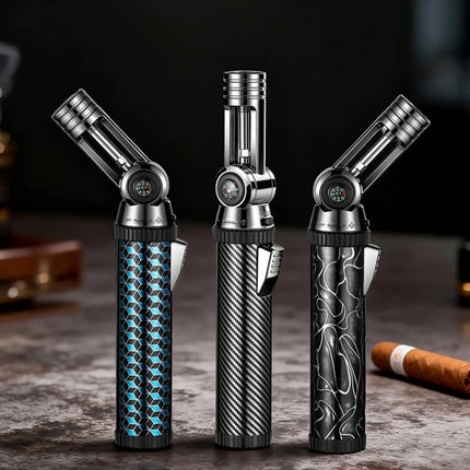 Super Large Firepower Folding High Temperature Spray Gun Lighter Metal Belt Compass Windproof Outdoor Barbecue Camping Lighter