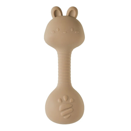 Baby 0-12 Months Rattle Toys Silicone Chewing Dumbbel Baby BPA Free Teether Toys Newborn Rattle Toys Infant Teething Gift Rattle