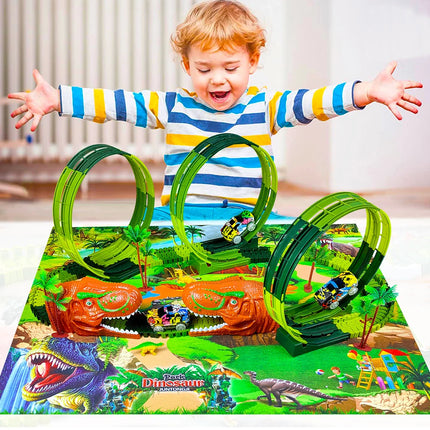 Electric Dinosaur Track Car for Boys - Magic Climbing Railway Flexible Toy Train Educational Quality Kids Playset