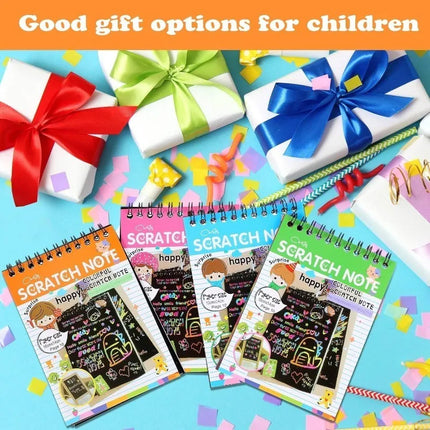 10Page/Book Magic Antistress Coloring books for children adult Kids drawings Scratch note book black cardboard stationery paper