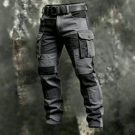 2026 New Large Pocket Loose Overalls Men's Outdoor Sports Jogging Tactical Pants Elastic Waist Pure Cotton Casual Work Pants
