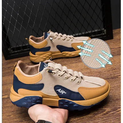 Men's Spring New Sport Shoes Casual Classic Trendy Thick Bottom Leisure Shoes Breathable Microfiber Upgraded Spring Autumn
