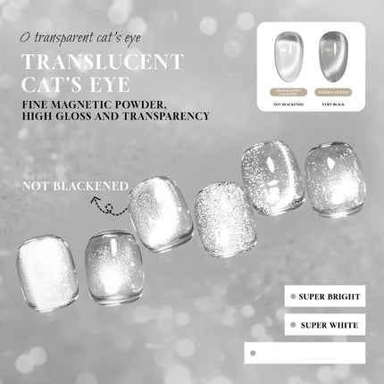 12ML Universal Cat Eye Gel Polish Translucent Color-Free Ultra-Transparent Sparkling Smooth Non-Grayish Versatile for Nail Art