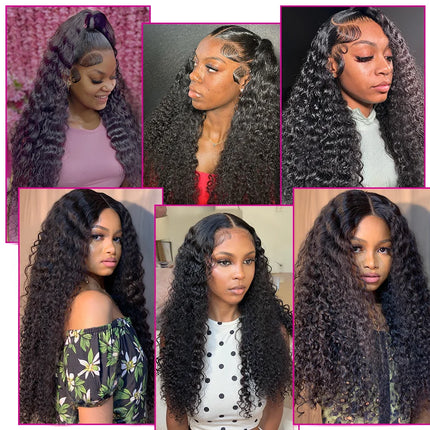Luvin Curly Bundles Human Hair 30 34 Inch Deep Wave Raw 1 3 4 Hair Bundles Unprocessed Double Weft Hair Extensions Weave
