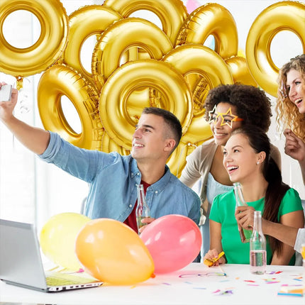 Gold Ring Foil Balloons 3-Pack - Party Decorations Wedding Engagement / Ballons Anneaux Or 3pcs - Déco Fête Mariage